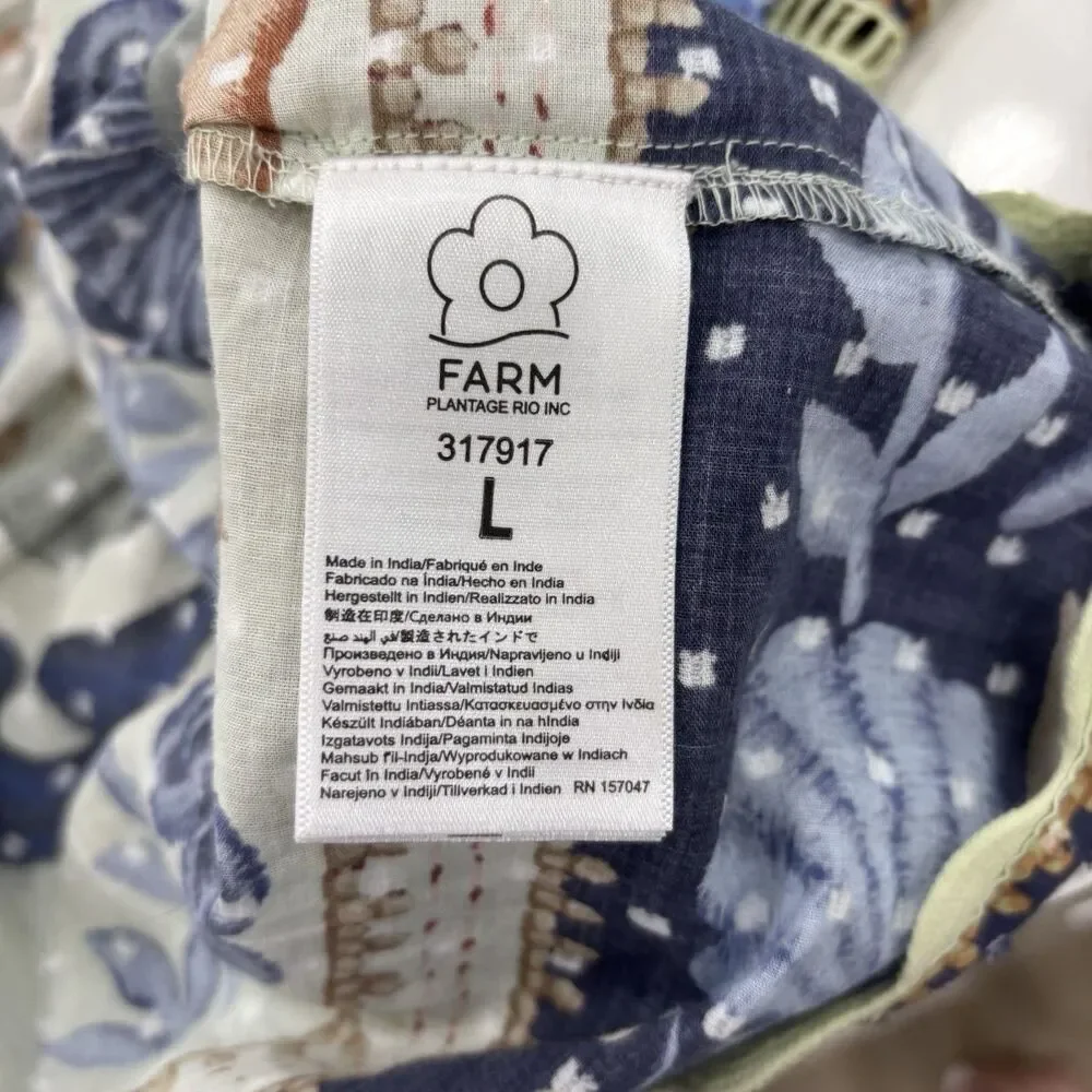 Farm Rio Dress Size Large Ocean Tapestry Midi Sleeveless Boho Anthropologie - Picture 9 of 12